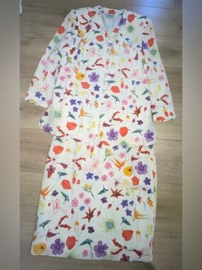 Akris  Floral Printed Skirt Set with Multicolor Flowers size 12